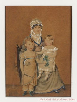Portrait of Sarah Comstock Coffin and Children, ca. 1815. Nantucket Historical Association, 1917.0034.001