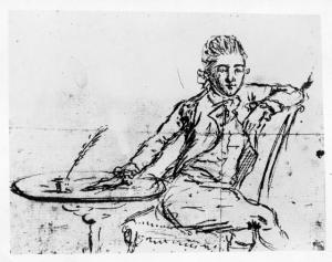 John André’s self-portrait, 1780. George Dudley Seymour Papers, Manuscripts and Archives, Sterling Memorial Library, Yale University