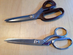 Shears: former fabric and current fabric.