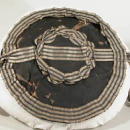 Silk covered chip hat, Snowshill Wade Costume Collection, NT 1349840